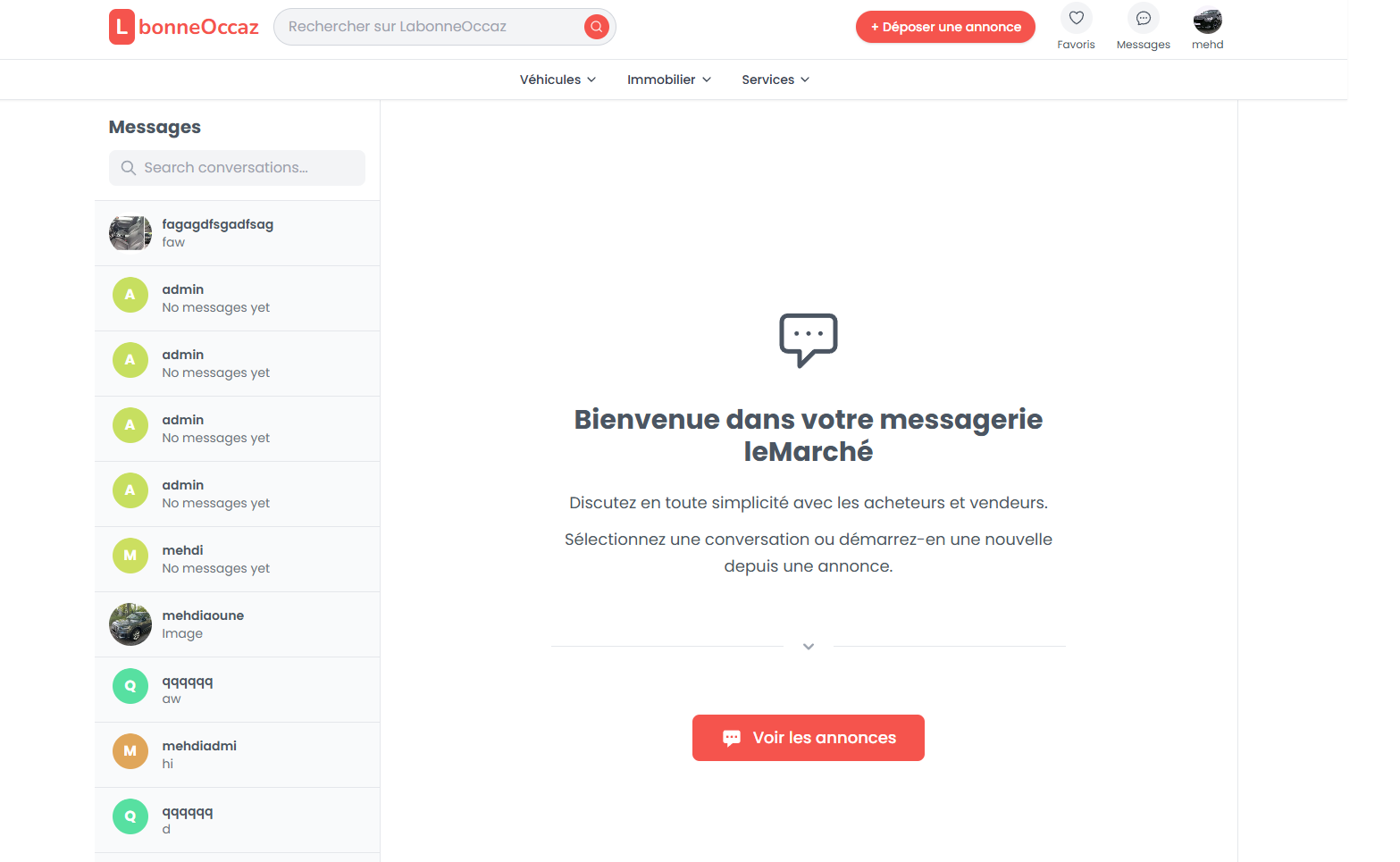 Chat system for la bonneOccaz